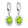 Image 3 : 14KT White Gold 2.1ctw Peridot Topaz and Diamond Earrings
