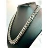 Image 3 : 203.5 Gram 14 Kt White Gold Plate Cuban Link Chain Necklace
