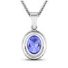 Image 3 : 14KT White Gold 1.6ctw Tanzanite and Diamond Pendant