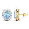 Image 3 : 14KT Yellow Gold 1.92ctw Aquamarine and Diamond Earrings