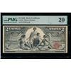 Image 1 : 1896 $2 Educational Silver Certificate PMG 20