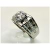 Image 3 : Men's 14 Kt White Gold Plate 2.5 Cttw Lab Simulated Diamond Ring