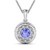 Image 2 : 14KT White Gold 2.02ctw Tanzanite and Diamond Pendant