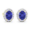 Image 3 : 14KT Yellow Gold 2.18ctw Tanzanite and Diamond Earrings