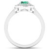 Image 4 : 14KT White Gold 0.70ct Zambian Emerald and Diamond Ring