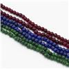 Image 3 : Beautiful 6 Strand Natural Ruby, Emerald and Blue Sapphire Necklace