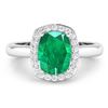 Image 3 : 14KT White Gold 1.74ctw Zambian Emerald and Diamond Ring