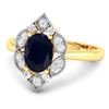 Image 2 : 14KT Yellow Gold 1.3ctw Blue Sapphire and Diamond Ring