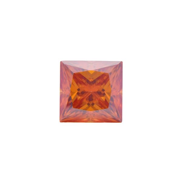 Gorgeous 5 Ct VVs1 Princess Cut Bright Orange Fire Moissanite Solitaire