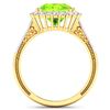 Image 4 : 14KT Yellow Gold 2.6ctw Peridot and Diamond Ring