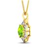 Image 3 : 14KT Yellow Gold 1.85ctw Peridot and Diamond Pendant