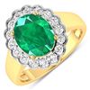 Image 1 : 14KT Yellow Gold 2.03ctw Zambian Emerald and Diamond Ring