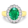Image 3 : 14KT Yellow Gold 2.03ctw Zambian Emerald and Diamond Ring