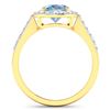Image 4 : 14KT Yellow Gold 1.28ctw Aquamarine and Diamond Ring