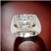 Image 1 : Men's Huge Sparkling 3.45 Ct Fire Moissanite Ring