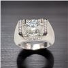 Image 2 : Men's Huge Sparkling 3.45 Ct Fire Moissanite Ring