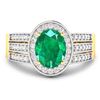 Image 3 : 14KT Yellow Gold 1.53ctw Zambian Emerald and Diamond Ring