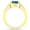 Image 4 : 14KT Yellow Gold 1.53ctw Zambian Emerald and Diamond Ring
