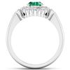 Image 4 : 14KT White Gold 1ct Zambian Emerald and Diamond Ring