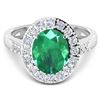 Image 3 : 14KT White Gold 2.03ct Zambian Emerald and Diamond Ring