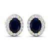 Image 2 : 14KT Yellow Gold 2.6ctw Blue Sapphire and Diamond Earrings