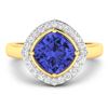 Image 3 : 14KT Yellow Gold 1.99ctw Tanzanite and Diamond Ring