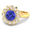 Image 2 : 14KT Yellow Gold 2.02ctw Tanzanite and Diamond Ring
