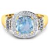 Image 3 : 14KT Yellow Gold 1.48ct Aquamarine and Diamond Ring