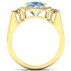 Image 4 : 14KT Yellow Gold 1.48ct Aquamarine and Diamond Ring