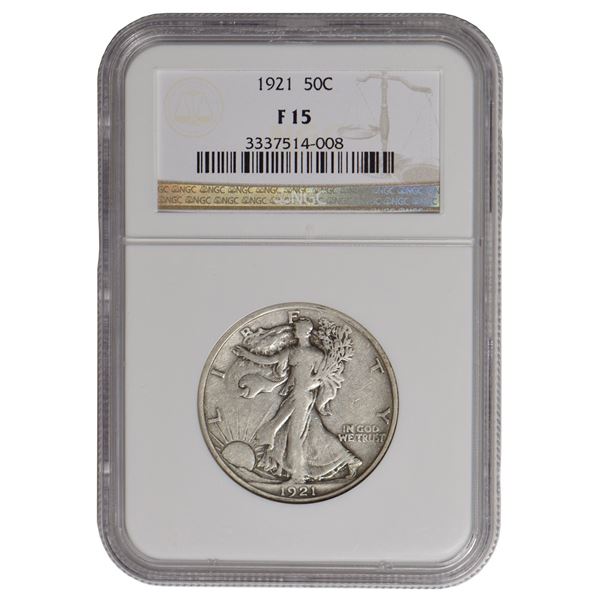 1921 Walking Liberty Half Dollar NGC F15