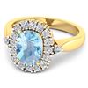 Image 3 : 14KT Yellow Gold 1.65ct Aquamarine and Diamond Ring
