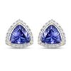 Image 1 : 14KT Yellow Gold 3.82ctw Tanzanite and White Diamond Earrings