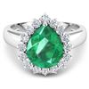Image 2 : 14KT White Gold 2.85ct Zambian Emerald and Diamond Ring