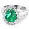 Image 3 : 14KT White Gold 2.85ct Zambian Emerald and Diamond Ring