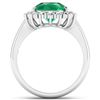 Image 4 : 14KT White Gold 2.85ct Zambian Emerald and Diamond Ring