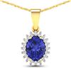 Image 1 : 14KT Yellow Gold 1.15ctw Tanzanite and Diamond Pendant