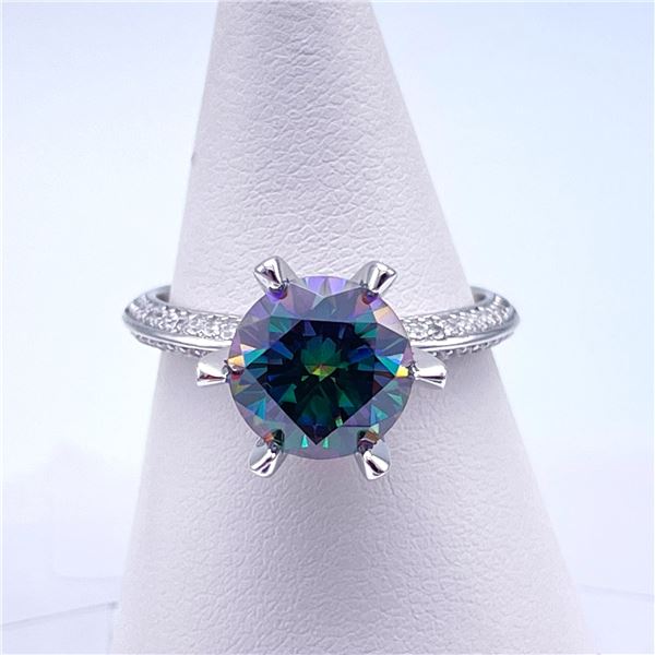 Plated 14KT Gold 3 Ct VVs1 Russian Simulated Alexandrite Ring