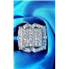 Image 10 : Men's 14 Kt White Gold Plate 5.75 Cttw. Lab Simulated Diamond Ring.