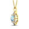 Image 3 : 14KT Yellow Gold 1.9ctw Aquamarine and Diamond Pendant