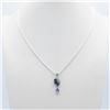 Image 2 : 3 Ct Natural Blue Sapphire and Amethyst Pendant
