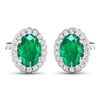 Image 2 : 14KT White Gold 1.12ctw Zambian Emerald and Diamond Earrings