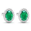 Image 3 : 14KT White Gold 1.12ctw Zambian Emerald and Diamond Earrings