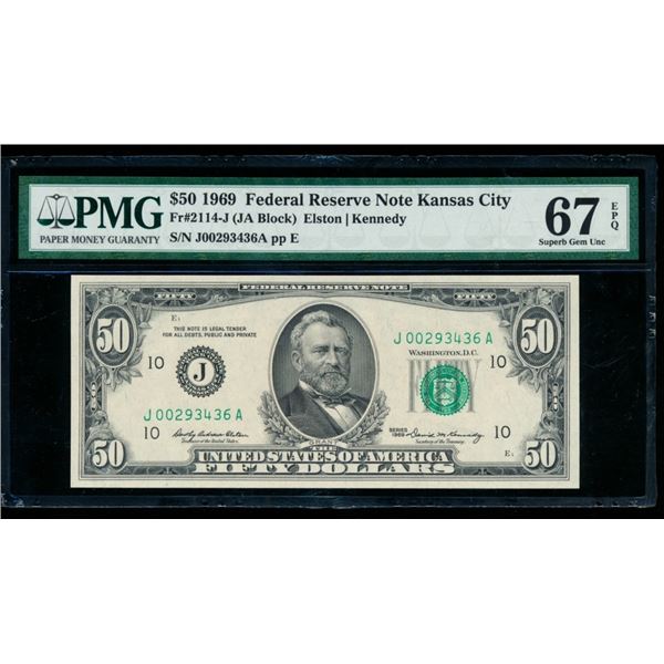 1969 $50 Kansas City FRN PMG 67EPQ