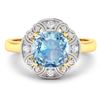 Image 3 : 14KT Yellow Gold 1.48ctw Aquamarine and Diamond Ring
