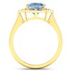Image 4 : 14KT Yellow Gold 1.48ctw Aquamarine and Diamond Ring