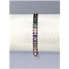 Image 2 : 14KT White Gold Plated Mixed Color Simulated Sapphire Bracelet