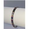 Image 3 : 14KT White Gold Plated Mixed Color Simulated Sapphire Bracelet