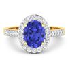 Image 3 : 14KT Yellow Gold 1.41ctw Tanzanite and Diamond Ring