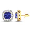 Image 4 : 14KT Yellow Gold 1.64ctw Tanzanite and Diamond Earrings
