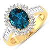 Image 1 : 14KT Yellow Gold 1.9ctw London Blue Topaz and Diamond Ring
